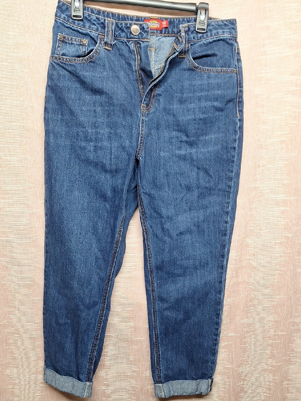 Dickies Women's Boyfriend Jeans in Dark Blue Wash